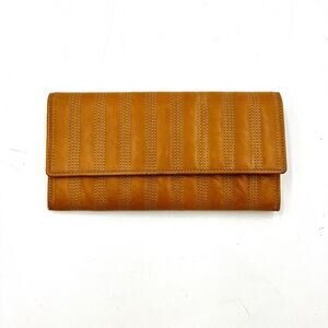 Tusk Flap Over Wallet Camel Tan Leather Long Large